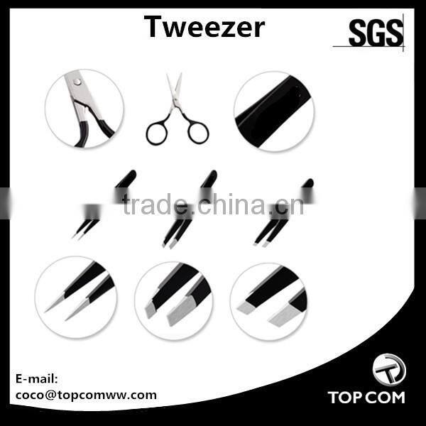 IVON 4 pack Tweezers Set- Stainless Steel Flat,Pointed,Slanted Tweezer and Eyebrow scissors