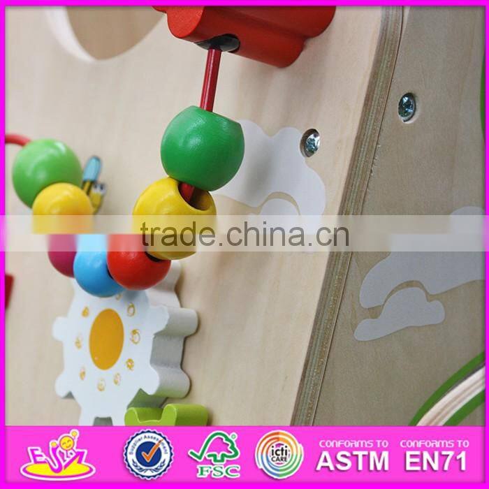 2016 new design push along activity center toy wooden toddler walker W16E061