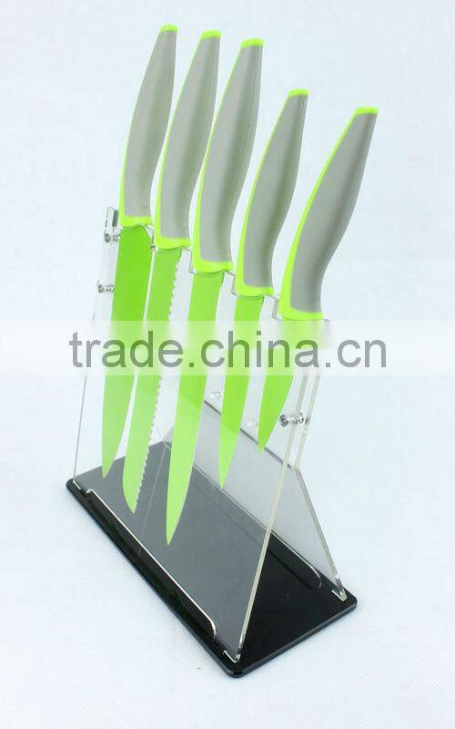 Acrylic knife stand for kitchen knife set (554-355-389)