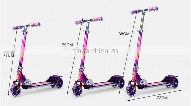 Three 120mm big wheels children scooter with aluminum frame for sales