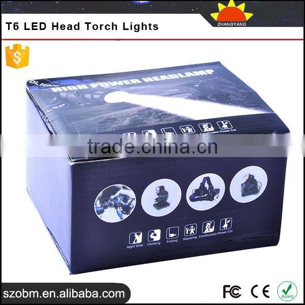 OEM T6 LED 1200Lm 3 Mode Rechargeable Hunting Headlight High Power Headlamp