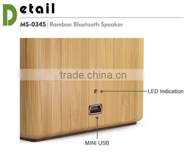2016 wireless mini bamboo bluetooth speaker