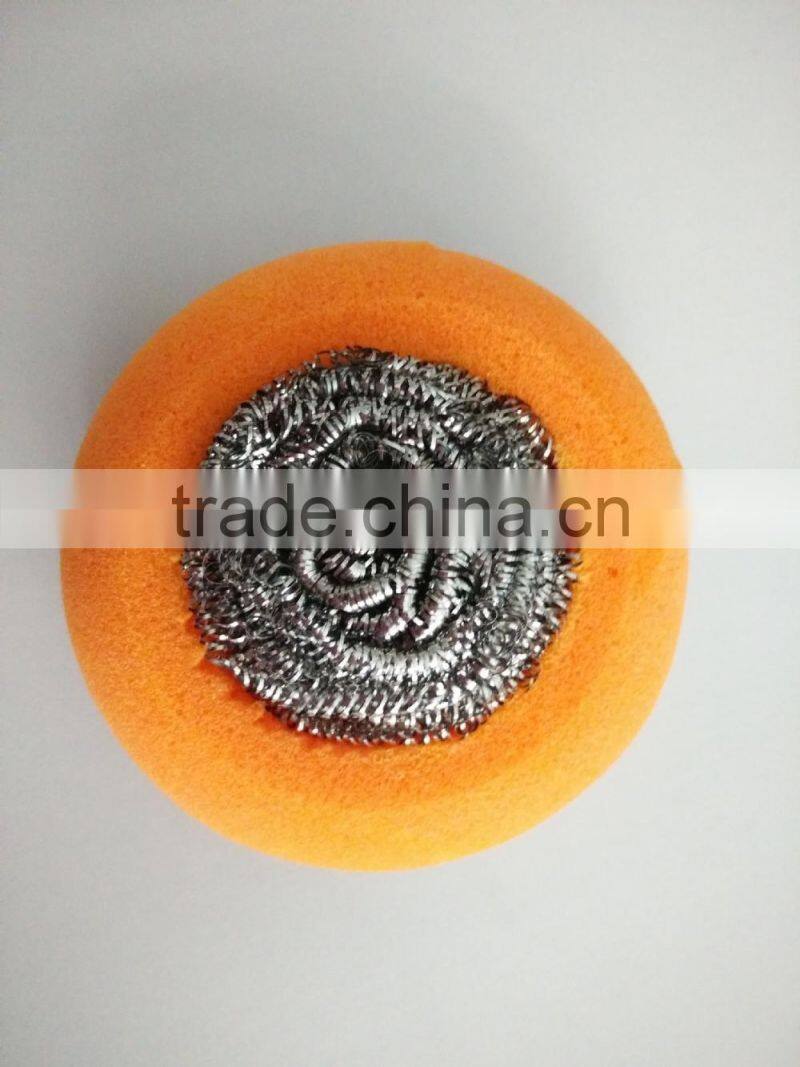 STAINLESS STEEL SPONGE SCRUBBER SCOURER HEAVY DUTY PAN CLEANING PAD TOOL