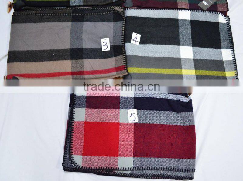 Fashion hot button jacquard cashmere plaid checked pashmina shawl