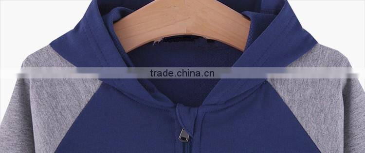 2016 new design Children's wear autumn outfit young children hooded jacket navy blue