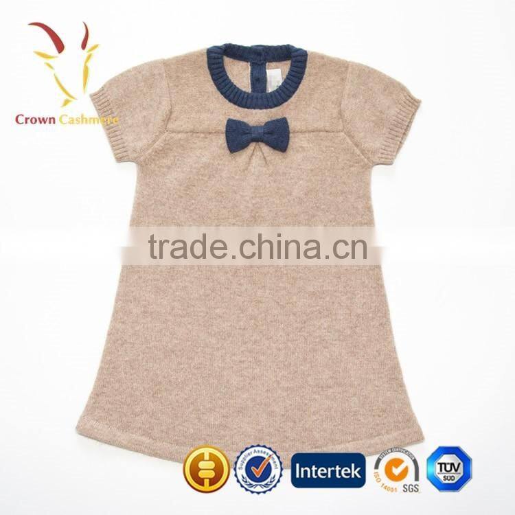 Girl Winter Sweater Cashmere Short Sleeve Dress Sweater