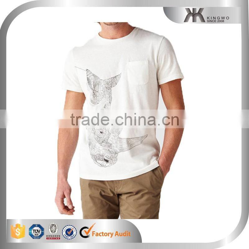 Quality modern mens cotton t shirts design with animal printing