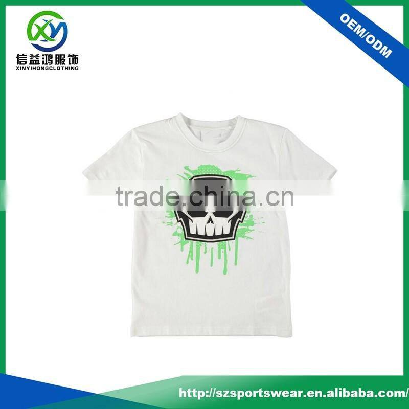 OEM Custom Girl White Color 100% Cotton T shirt with priting Logo
