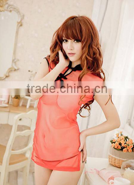 2015 transparent sexy costume cheongsam