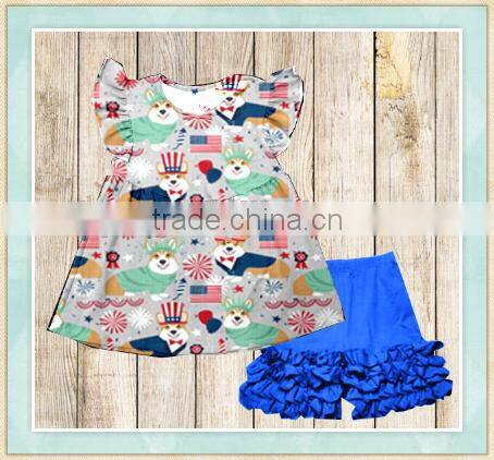 Used clothes wholesale new york yellow t-shirt with dinosaur picture icing shorts children outfit