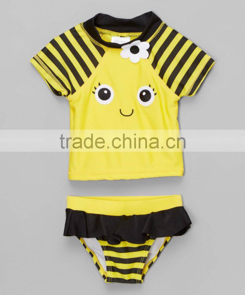 New Arrivals Girl Sportswear Set With Yellow And Black Bumblebee Girl Rashguard Set Child Wear G-NP-TR905-300