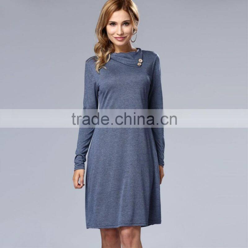 Wholesale elegant summer dress women long sleeve casual dress 2017
