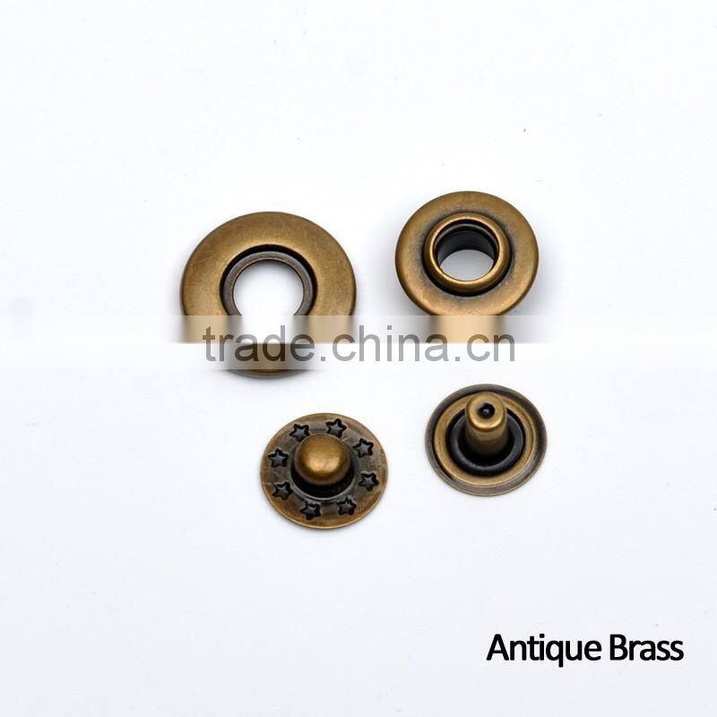4 part brass metal snap button 16mm Bubble fastener black/nickle/Bronze Jacket fastener