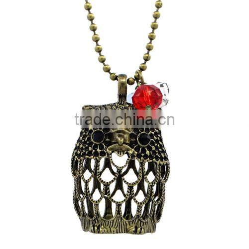 Pendant /Necklaces Owl Halloween Ornaments Antique Bronze Hollow 80cm