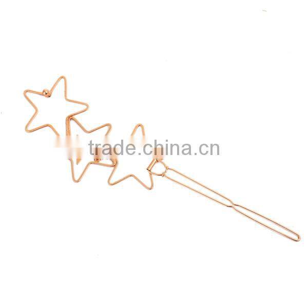 Hair Clips Findings Pentagram Star Gold Plated