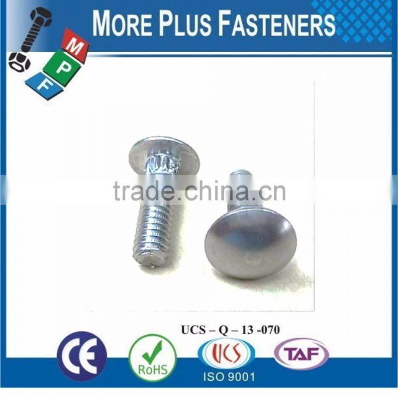 Made in Taiwan Hex Socket Countersunk Head Machine Screw Mushroom Head Ribbed Neck Machine Screw Square Head Machine Screw