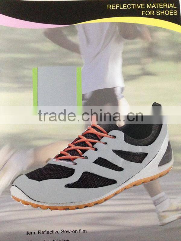High visibility 0.8mm Iridescent reflective synthetic PU leather for shoes