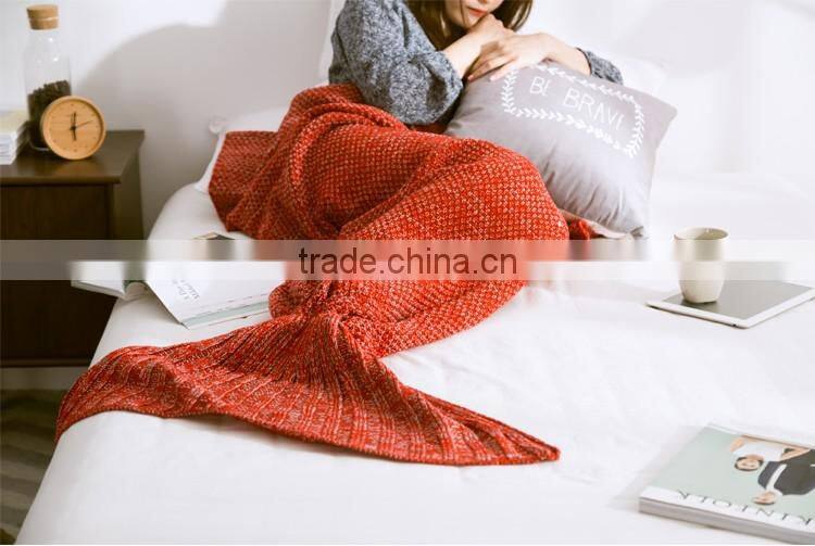 Burgundy Kids Handmade Mermaid Tail Blankets
