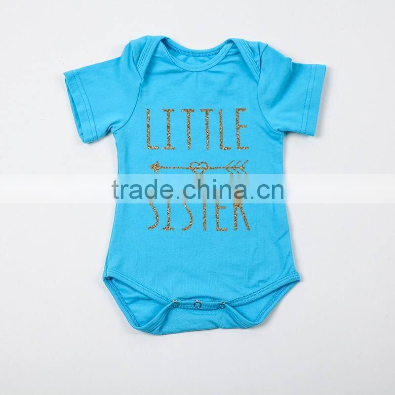 Summer 13 Colors Solid Color Gold Stamp Letters Designs Toddler Rompers For 0-24 Months In Stock