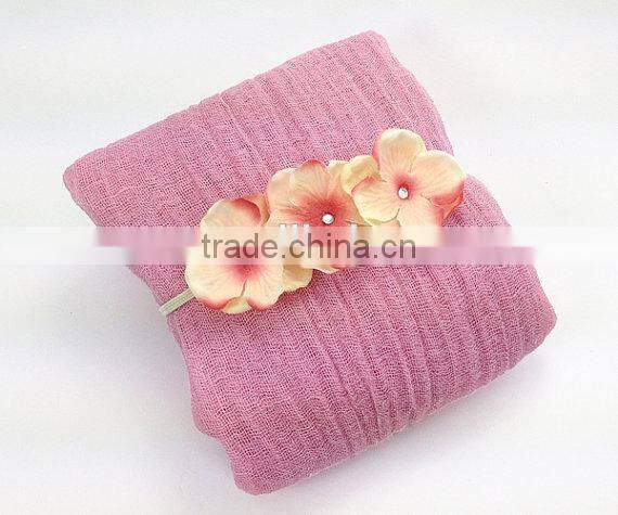 Light blue color cheesecloth baby photo prop cotton baby wrap