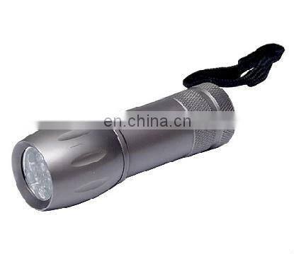 ABS portable 9 led flashlight with 3*AAA and on/off switch home and outdoor 9 led torch light