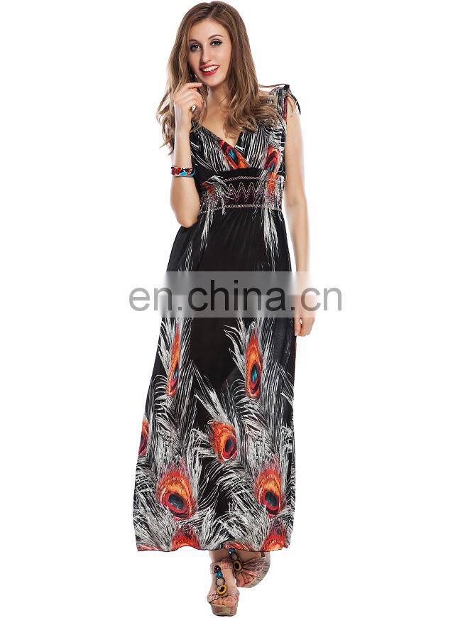 Beautiful peacock bangkok maxi dresses wholesale