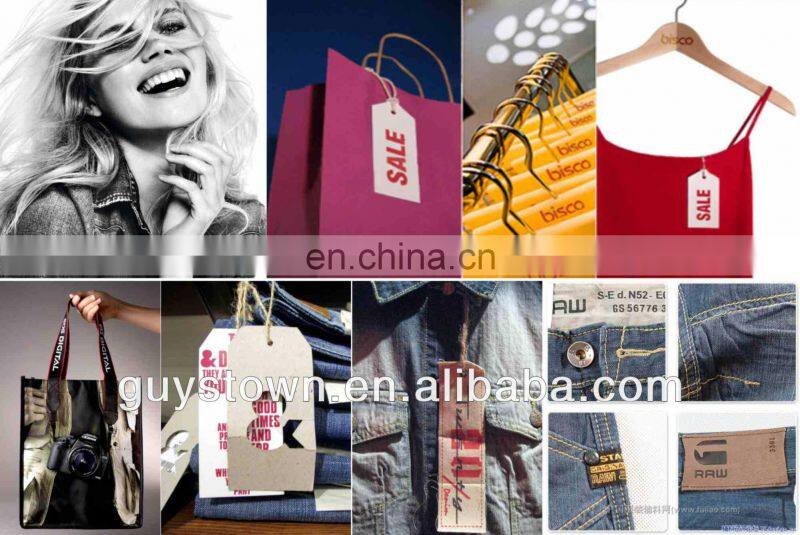 custom brand name logo tag and printed paper spare button bag for clothing