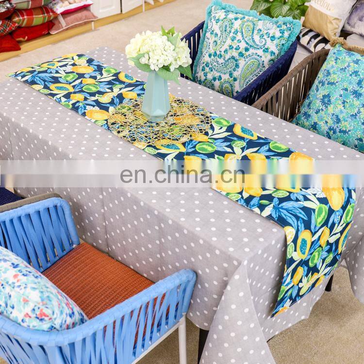 Most popular modern fruits digital print rectangle cotton line table runner for dinner