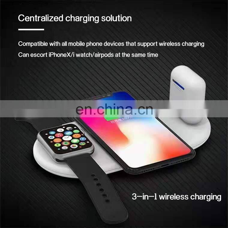 Qi Wireless Charger Car Universal Fast Sucker Watch Mobile Phone Headset 3 In 1 Custom Original Desktop Wireless Charger