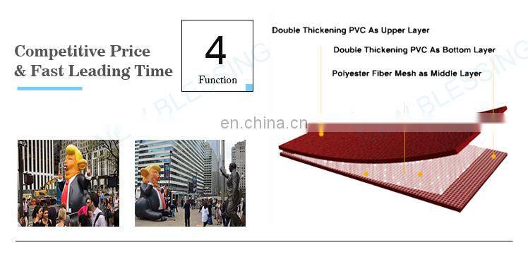 PVC/ Oxford cloth big inflatable chicken with Donald Trump hair for protest NB006-3