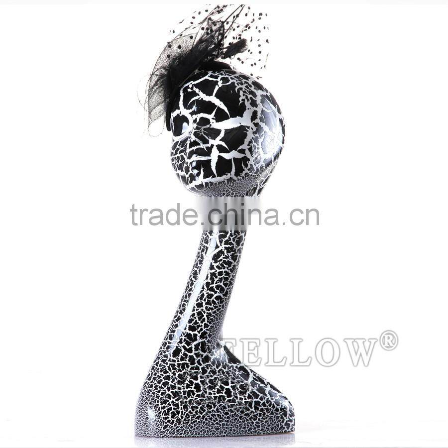 Leopard Print Fashion Egg Head Mannequin,Female plastic Cheap Head Manikin,Dispaly Jewelry/ hat /scarf/wig H1071