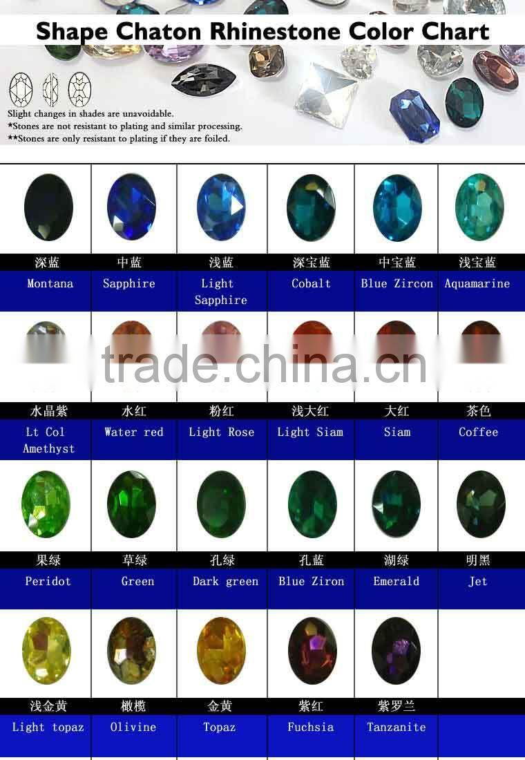 X0701 Point back glass stone shape, wholesale chaton rhinestones,high quality shape point rhinestone