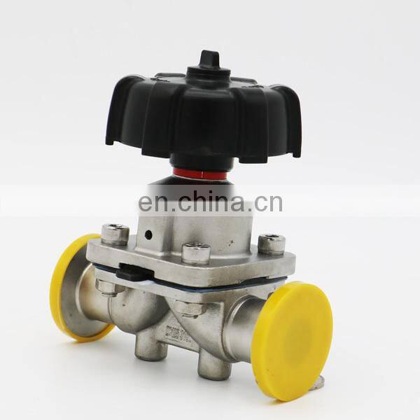 SS316 1.5"/DN40 Sanitary Manual Clamped Diaphragm Valve With EPDM+PTFE Membrane