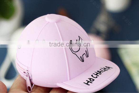 Hot! packs of silicone cute cartoon candy colored baseball cap Coin Pocket Mini cap bag coin purse