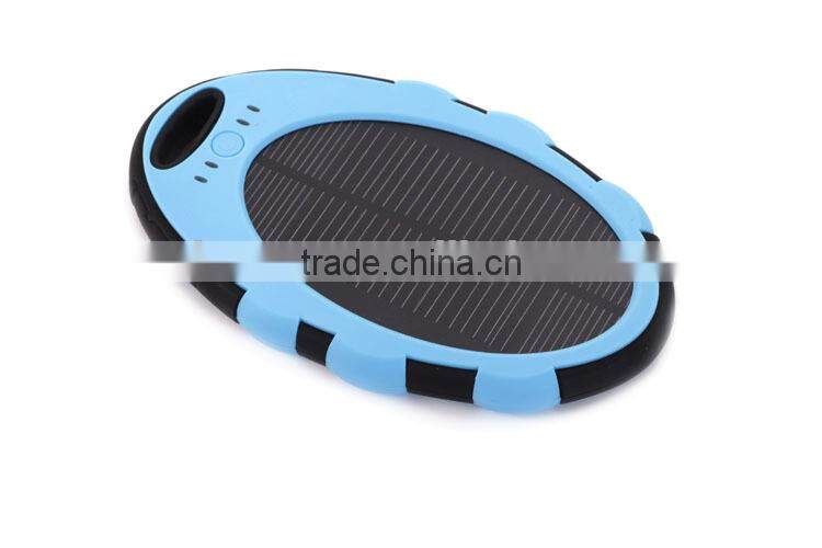 5000mah solar energy power bank, waterproof solar power bank charger