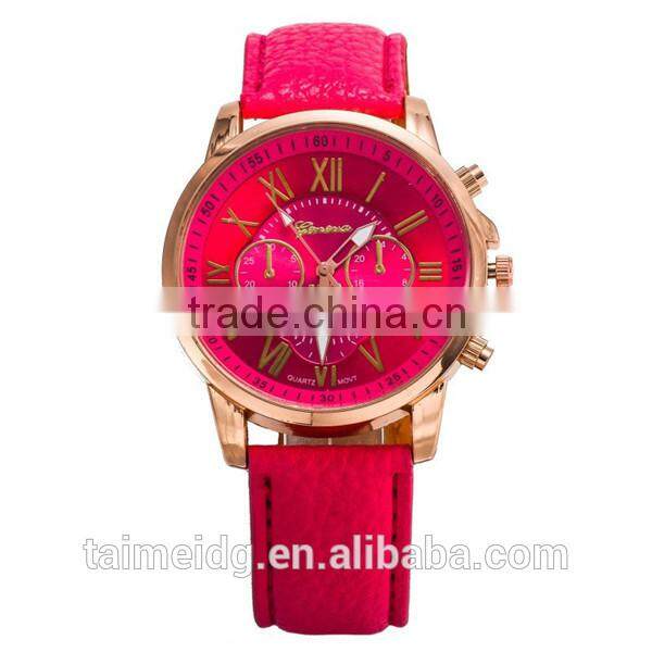Wholesale price leather stainless steel watch