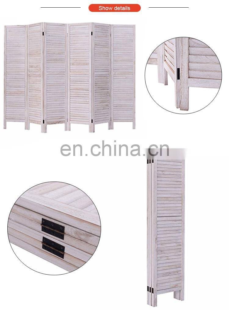 6 Panel Room Divider Folding Wood Room Divider Screen