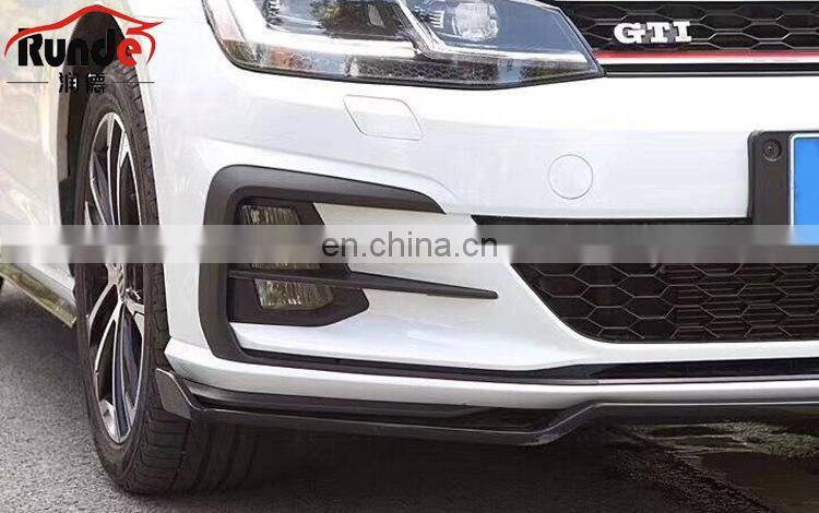 Runde Car Modification Accessories PP Material GTI Style Front Bumper Side Skirt Rear Lip For Volkswagen Golf 7.5 Body Kit