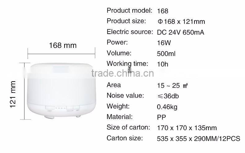 2016 Big Capacity 500ml Essential Oil Fragrance Diffuser Promotional Bladeless Fan Humidifier