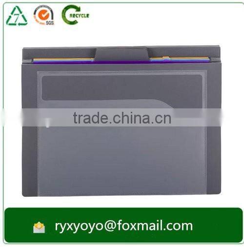2016 foldable pp plastic multiple pockets hanging file folder with velcro