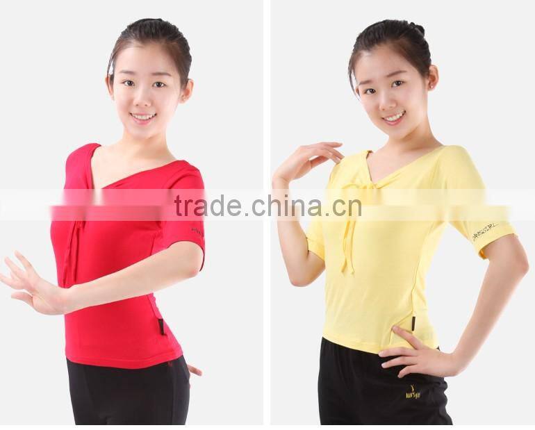 Cotton Drawnstring Long Sleeves Dance Tops
