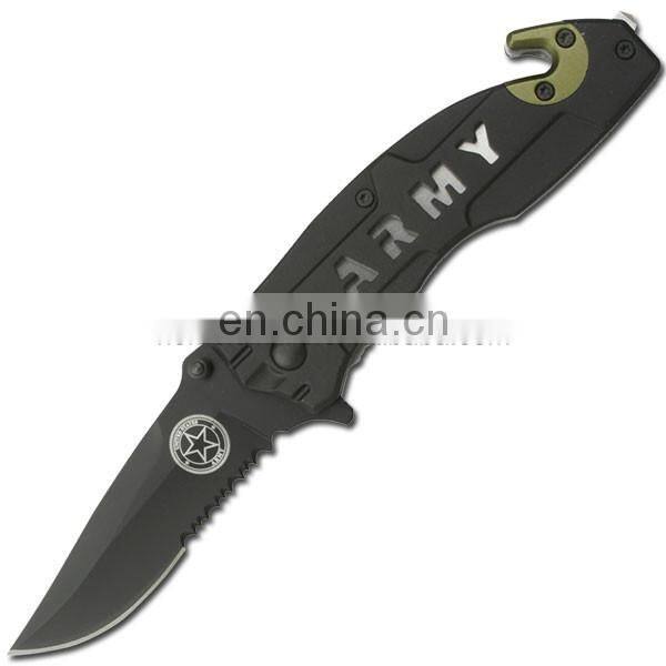 whole black coated stainless steel knife with aluminum handle