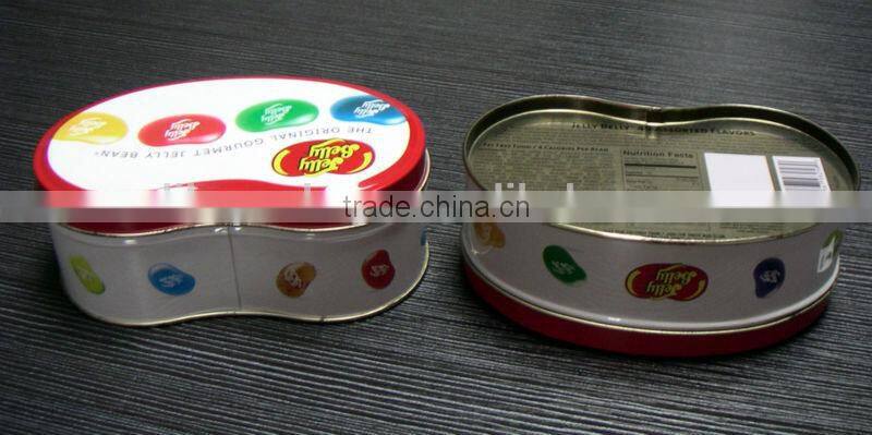 jelly bean special shape candy tin box