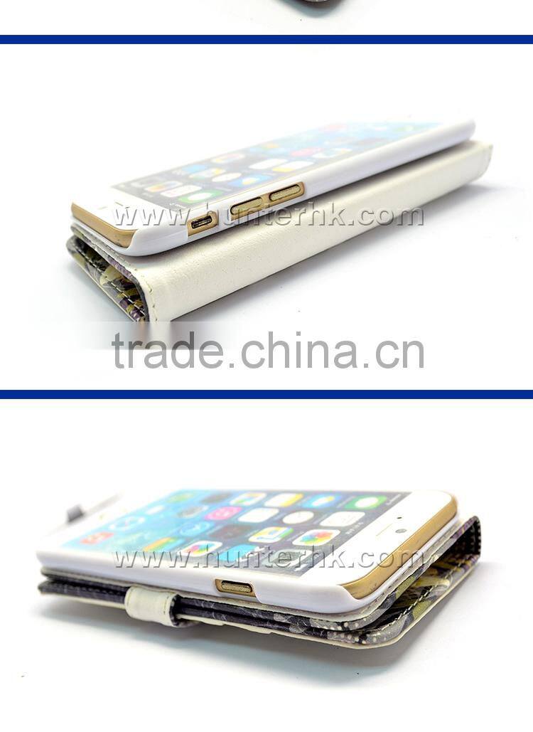 Card Slot Leather Book Cover For IP6G 4.7 Inch