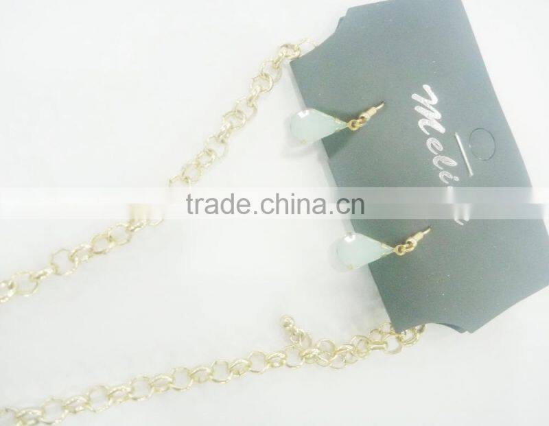 FASHION ACRYLIC STONE STATEMENT NECKLACE EARRING SET