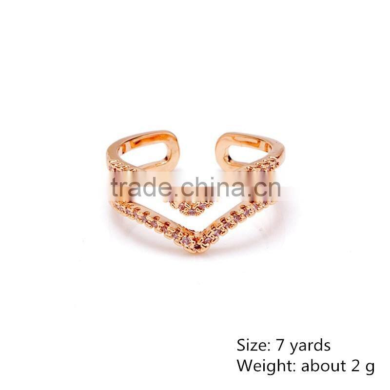 2 Gram Arrow Shape Rose Gold Jewelry Zircon Engagement Ring