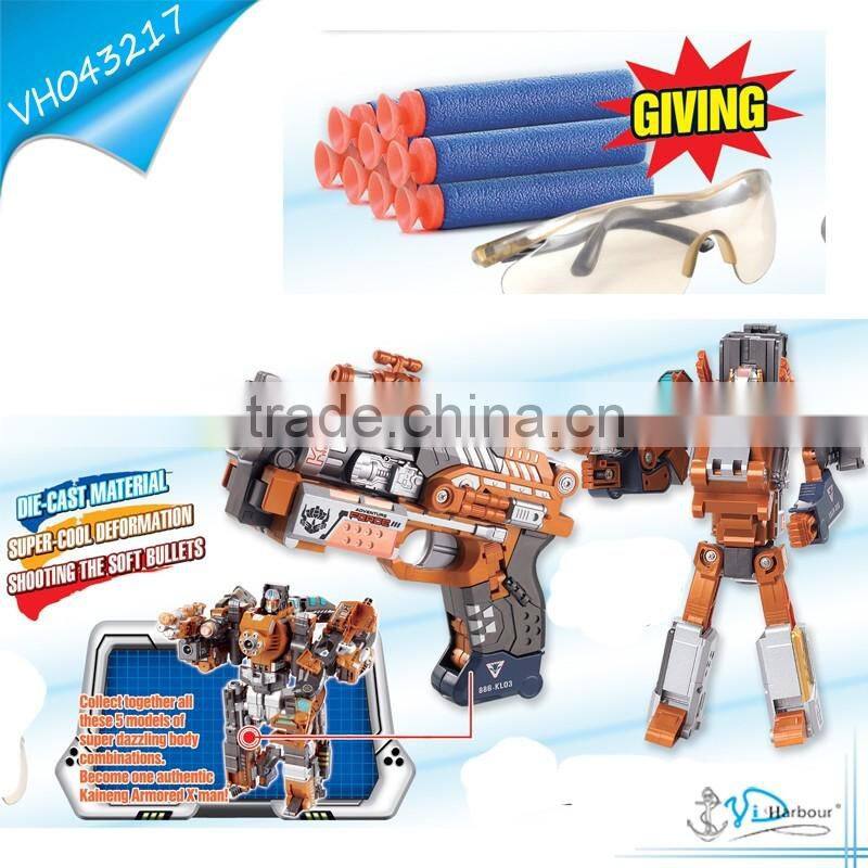 Super Soft Bullets Gun Diecast Transforming Changeable Robot Toy
