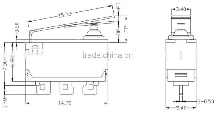 On Off Push Button Micro Switch 0.1A 125/250VAC