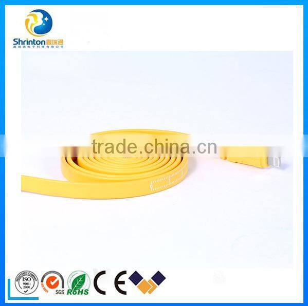 2015 New product flat ruler usb cable flat micro usb cable, charging and sync data transfer for phone