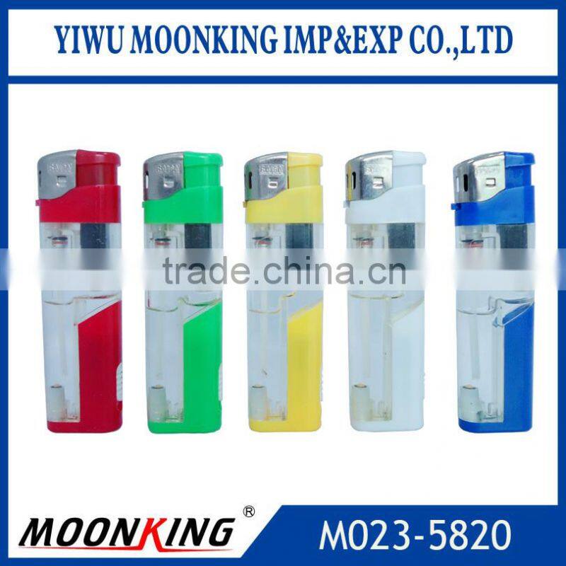 8.1cm transparent refillable electronic lighter led lighter for cigarette